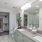a bathroom with a large mirror