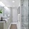 a bathroom with a glass shower
