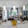 a large living room with a large glass table