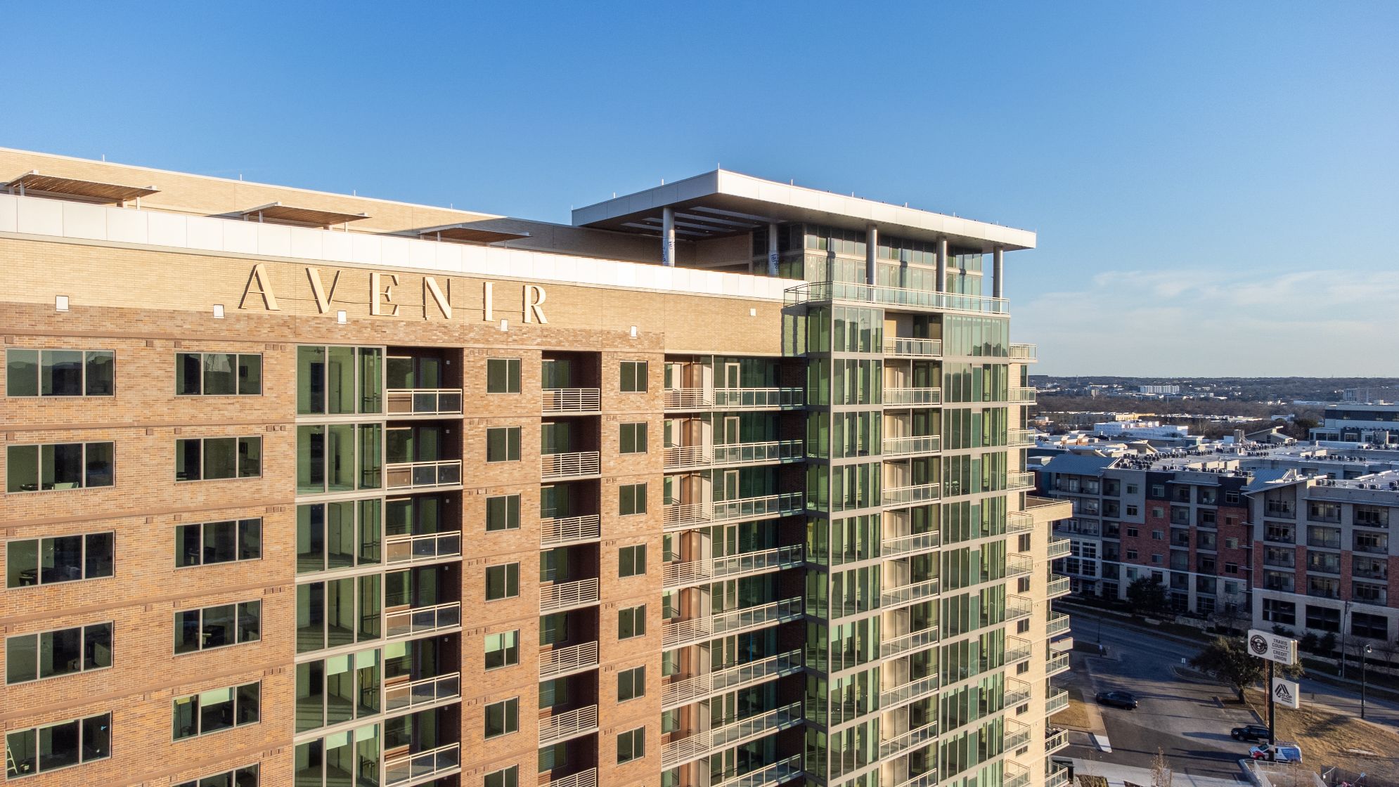 Exterior Avenir Apartment Building in East Austin, TX